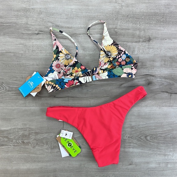 ☀️O’NIELL☀️VOLCOM☀️TWIGGY PISMO TOP SIMPLY SEAMLESS V BOTTOM BIKINI SET - Picture 10 of 15